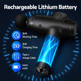 Massagers: Everfit Massage Gun 30 Speed 8 Heads Vibration Muscle Massager Chargeable Black