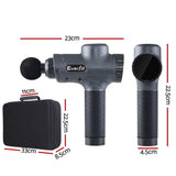 Massagers: Everfit Massage Gun 30 Speed 6 Heads Vibration Muscle Massager Chargeable Grey