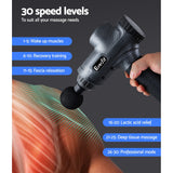 Massagers: Everfit Massage Gun 30 Speed 6 Heads Vibration Muscle Massager Chargeable Grey