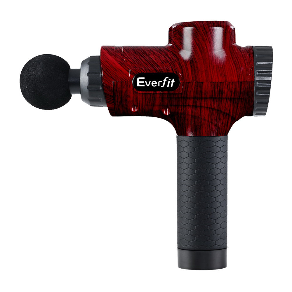 Massagers: Everfit Massage Gun 30 Speed 6 Heads Vibration Muscle Massager Chargeable Red