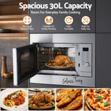 Devanti Built In Microwave Oven 30L Grill Air Fry Convection Silver