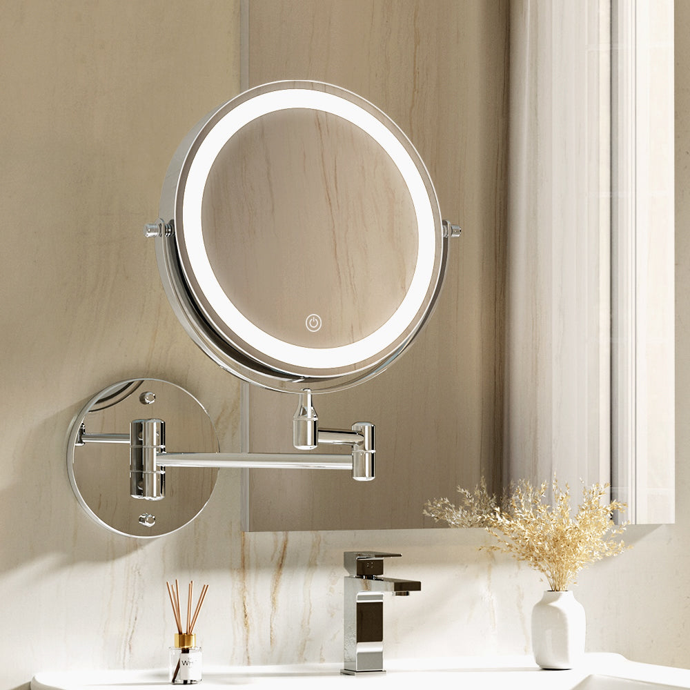 Makeup Mirrors: Embellir Extendable Makeup Mirror 10X Magnifying Double-Sided Bathroom Silver