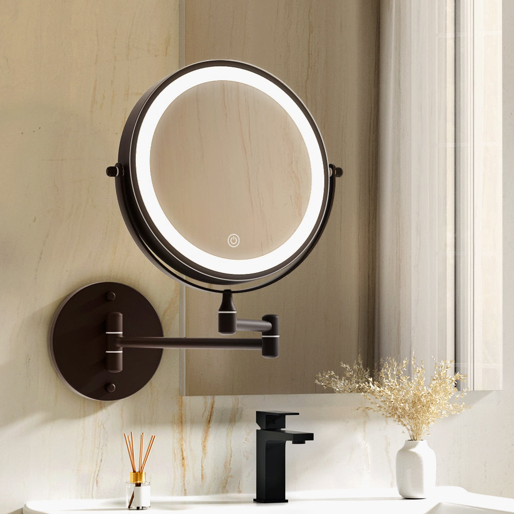 Makeup Mirrors: Embellir Extendable Makeup Mirror 10X Magnifying Double-Sided Bathroom Brown