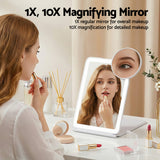 Makeup Mirrors: Embellir Portable Travel Makeup Mirror Rechargeable Makeup Mirror with Lights 10x Magnifier White