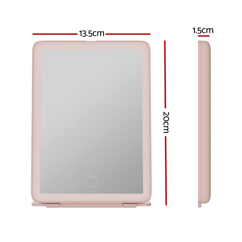 Makeup Mirrors: Embellir Compact Makeup Mirror w/ LED Light Portable Foldable Travel Beauty Pink