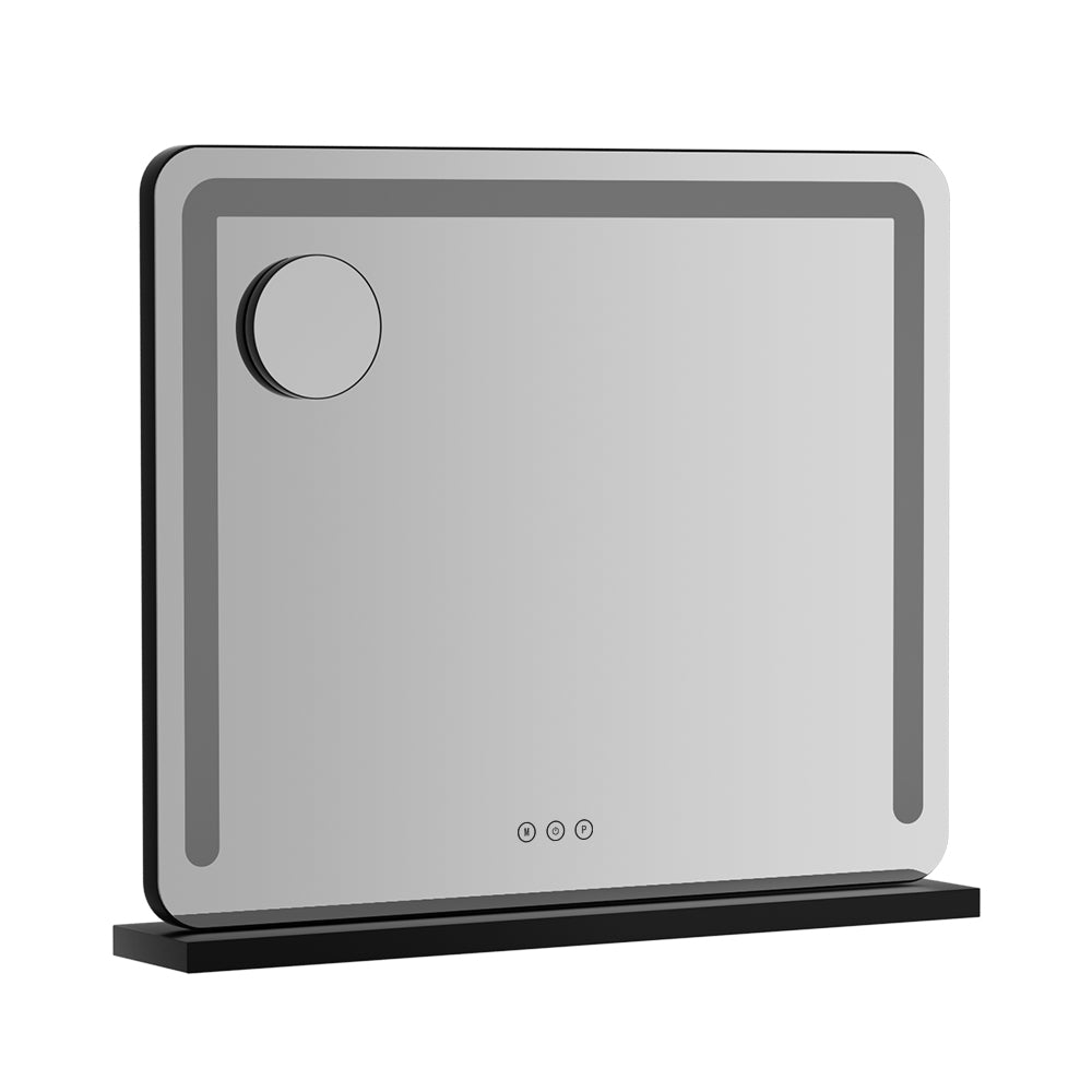 Makeup Mirrors: Embellir Makeup Mirror 60x50cm Hollywood Vanity with LED Light Tabletop Black