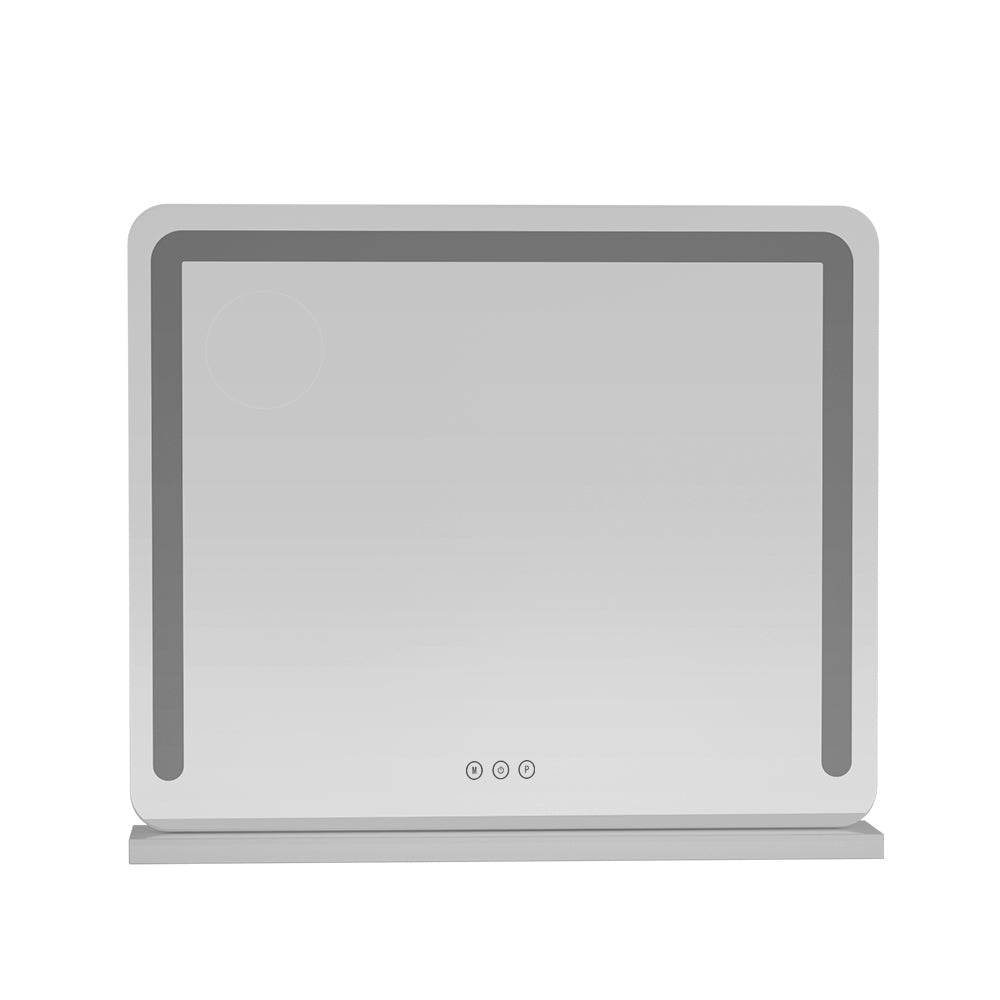 Mirrors: Embellir Makeup Mirror 60x50cm Hollywood Vanity with LED Light Tabletop White