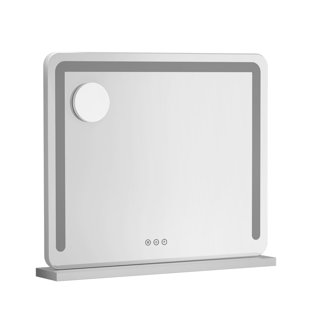 Mirrors: Embellir Makeup Mirror 60x50cm Hollywood Vanity with LED Light Tabletop White