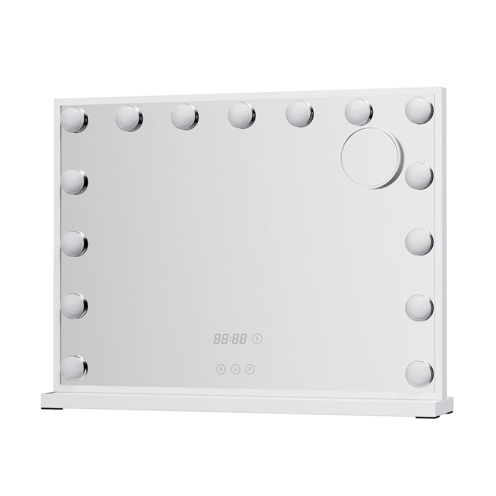 Mirrors: Embellir Makeup Mirror 58x45cm Hollywood Vanity with LED Light Tabletop White