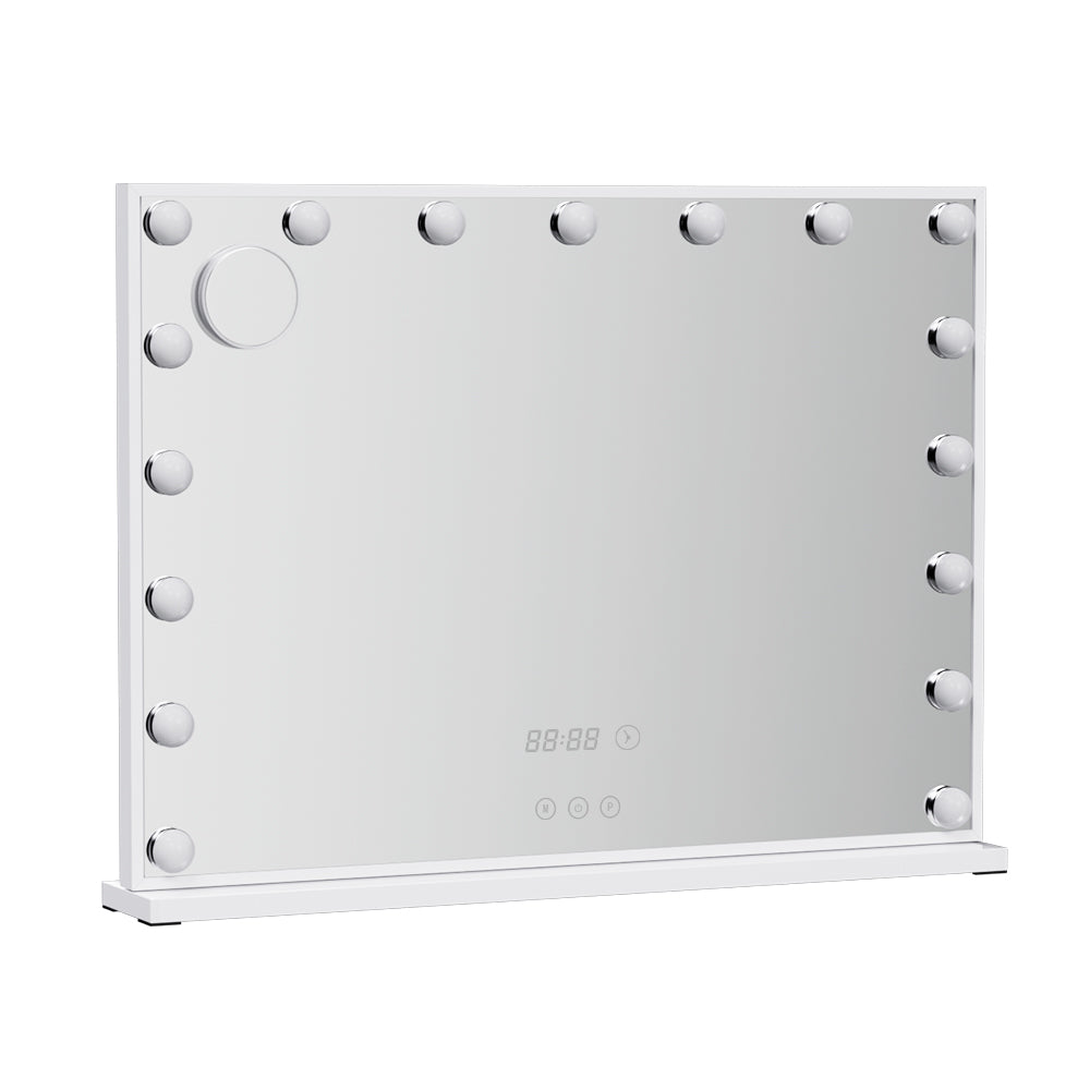 Makeup Mirrors: Embellir Makeup Mirror 80x60cm Hollywood Vanity with LED Light Tabletop White