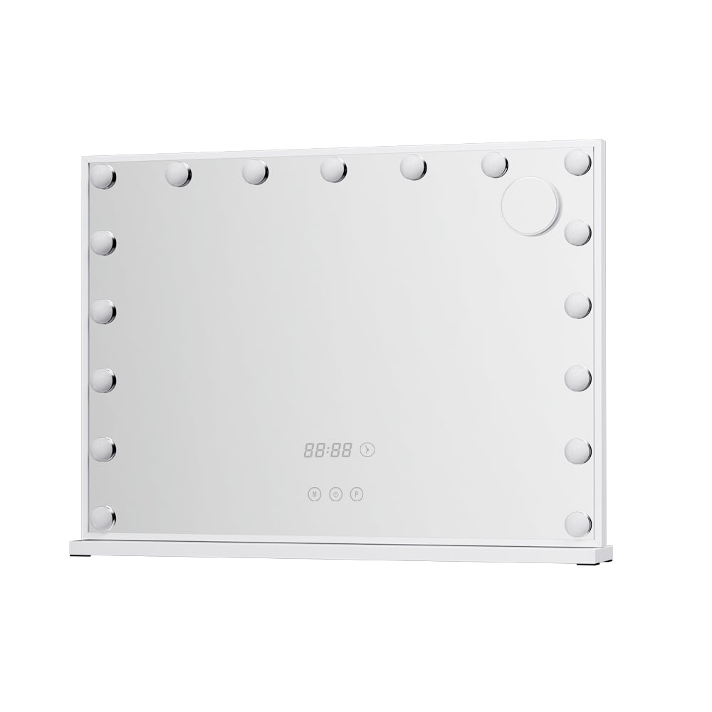 Makeup Mirrors: Embellir Makeup Mirror 80x60cm Hollywood Vanity with LED Light Tabletop White