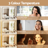 Makeup Mirrors: Embellir Makeup Mirror 80x58cm 360～ Rotatable Vanity Mirror with Lights Bright Light Strip Adjustable
