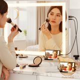 Makeup Mirrors: Embellir Makeup Mirror 80x58cm 360～ Rotatable Vanity Mirror with Lights Bright Light Strip Adjustable