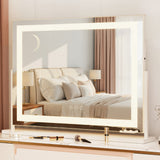 Makeup Mirrors: Embellir Makeup Mirror 80x58cm 360～ Rotatable Vanity Mirror with Lights Bright Light Strip Adjustable