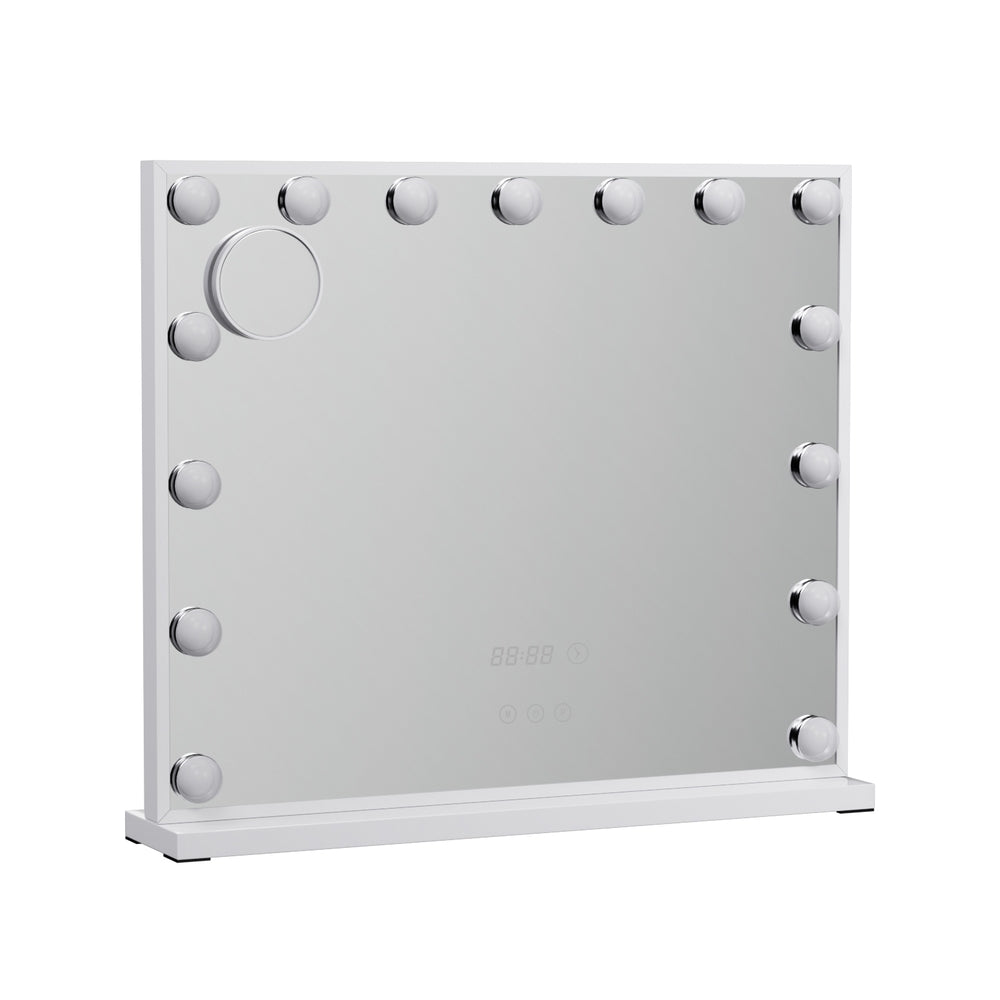 Makeup Mirrors: Embellir Makeup Mirror 60x52cm Hollywood Vanity with LED Light Tabletop White