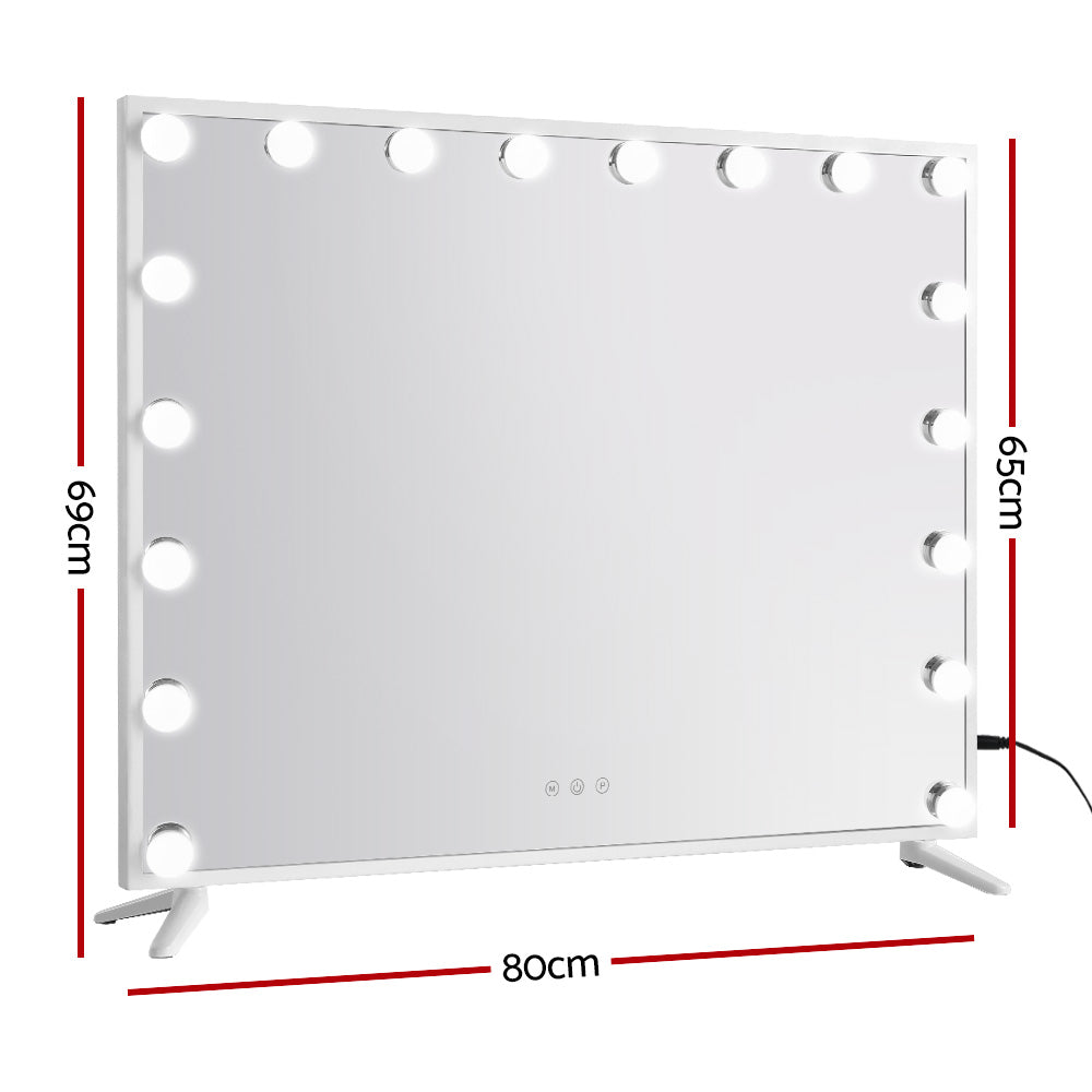 Mirrors: 80x65cm Embellir Makeup Mirror Hollywood Vanity with LED Light White Frame