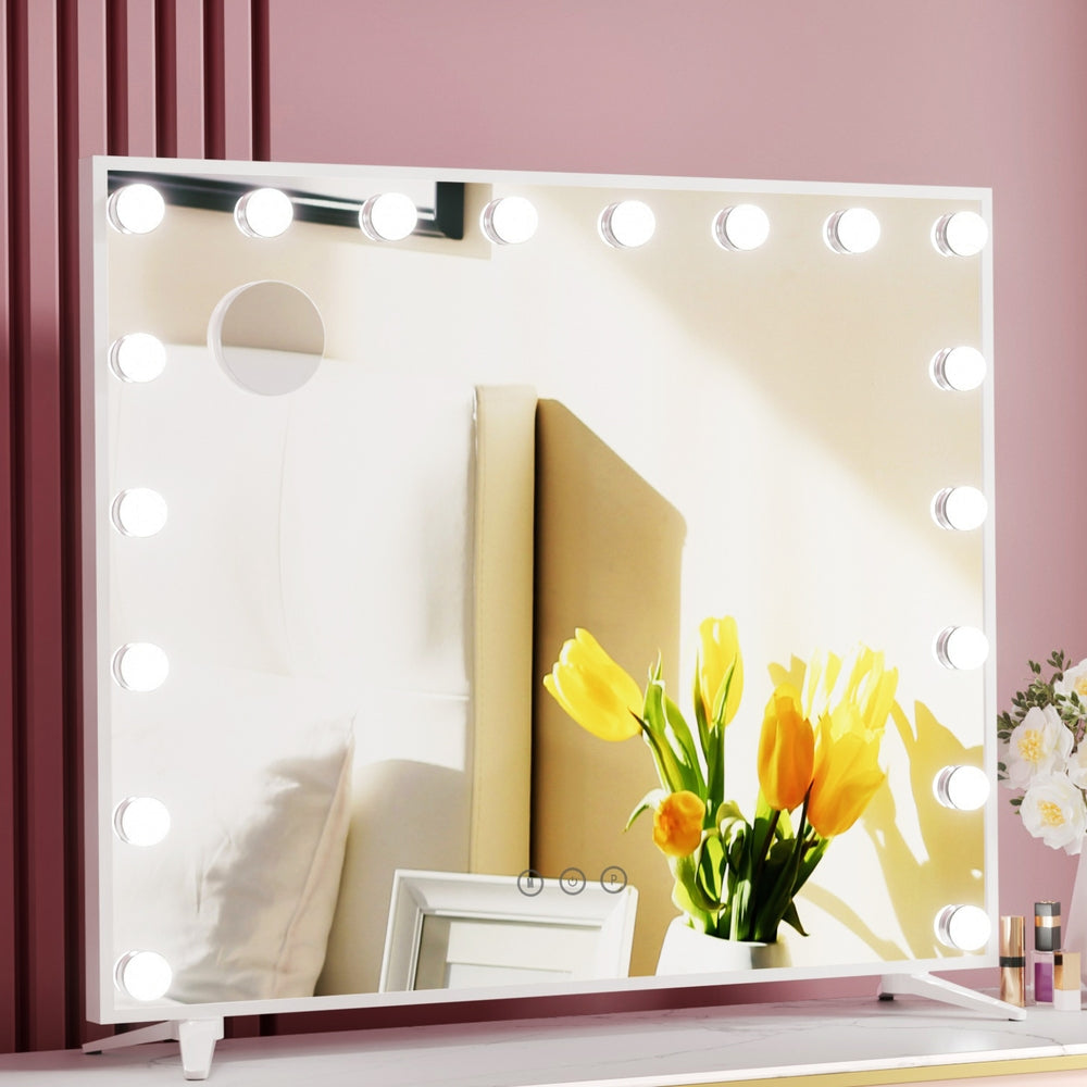 Mirrors: 80x65cm Embellir Makeup Mirror Hollywood Vanity with LED Light White Frame