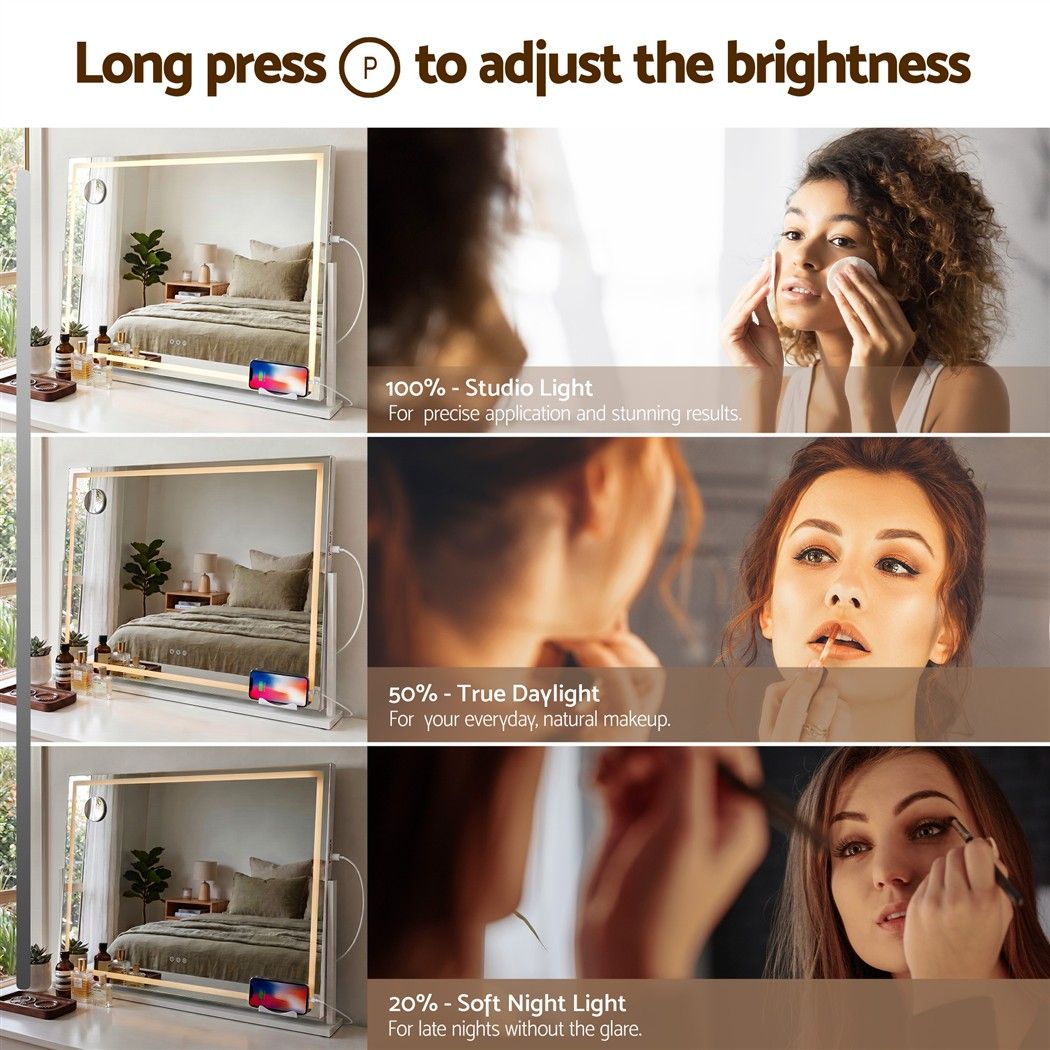 Embellir 100x70cm Makeup Mirror 360 degree Rotatable Vanity Mirror 10x magnifing