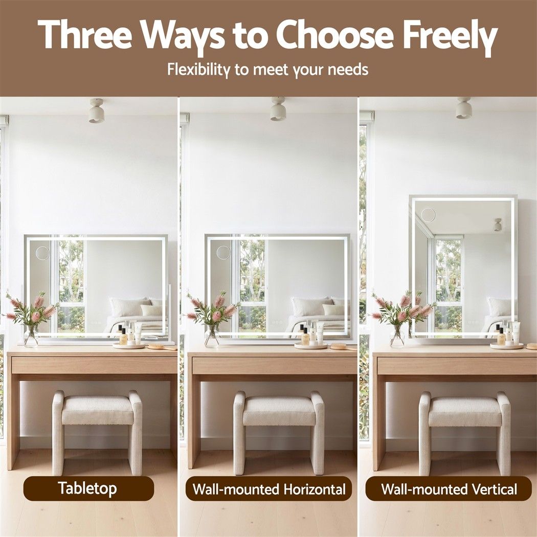 Embellir 100x70cm Makeup Mirror 360 degree Rotatable Vanity Mirror 10x magnifing