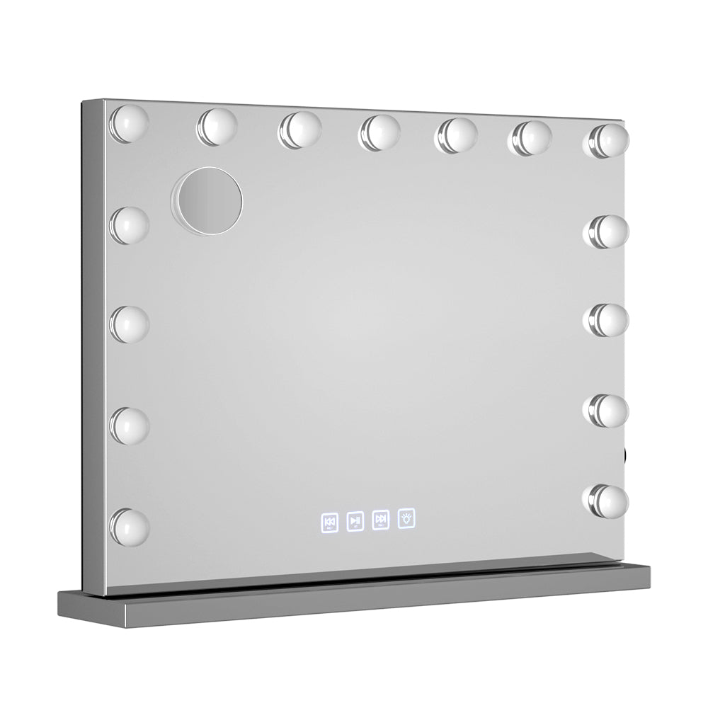 Mirrors: Embellir Bluetooth Makeup Mirror 58x46cm Hollywood Vanity with LED Light Wall