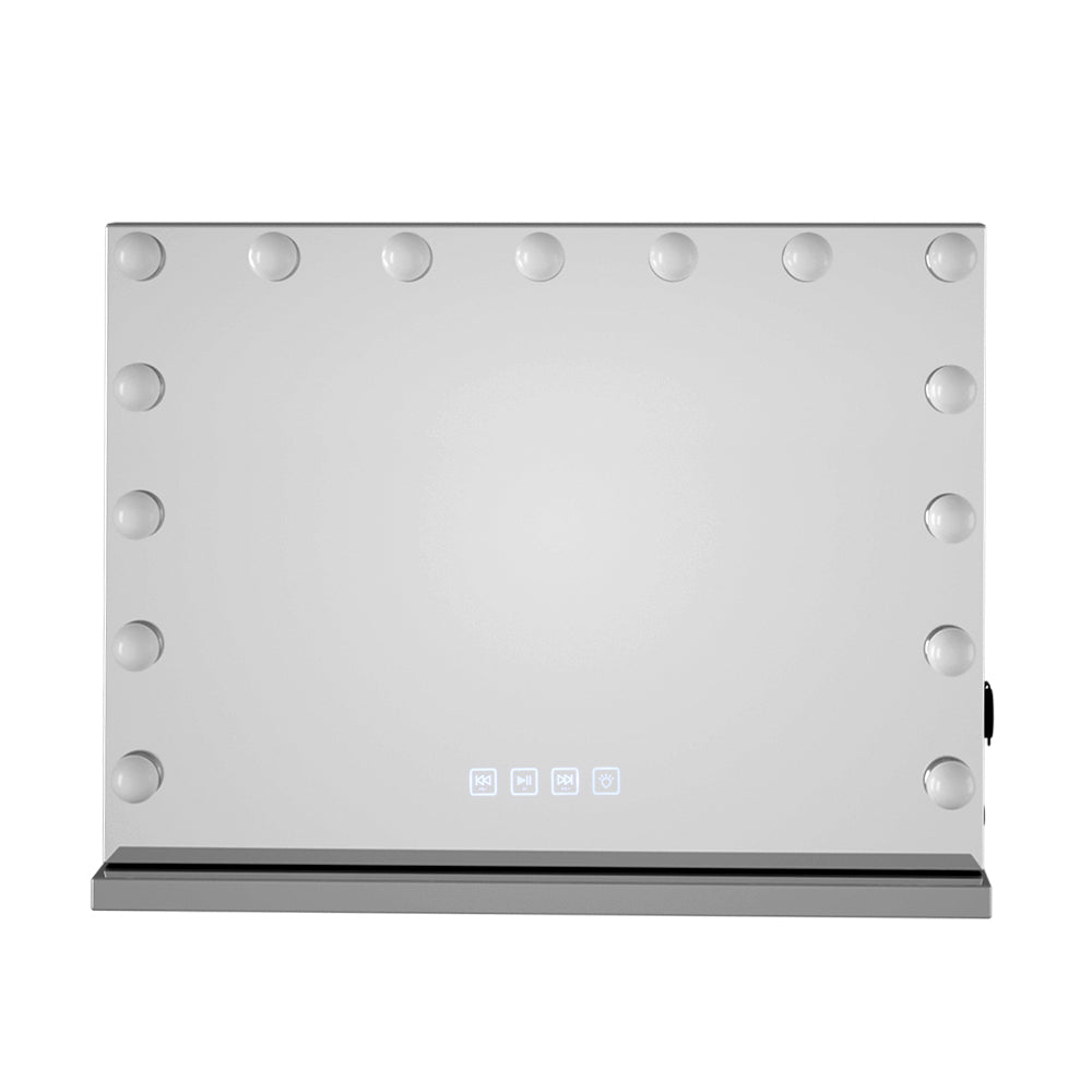 Mirrors: Embellir Bluetooth Makeup Mirror 58x46cm Hollywood Vanity with LED Light Wall