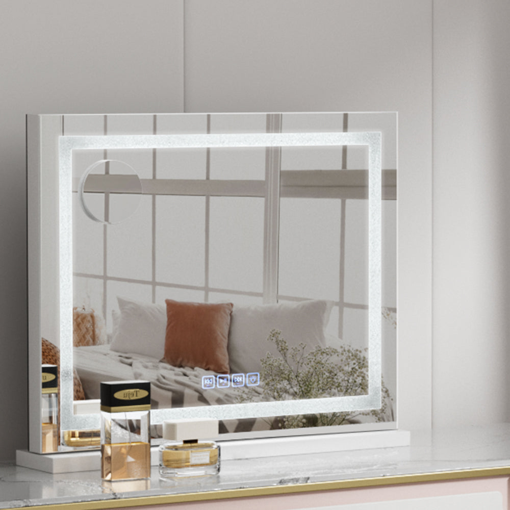 Mirrors: Embellir Bluetooth Makeup Mirror 58x46cm Hollywood Vanity with LED Light Crystal