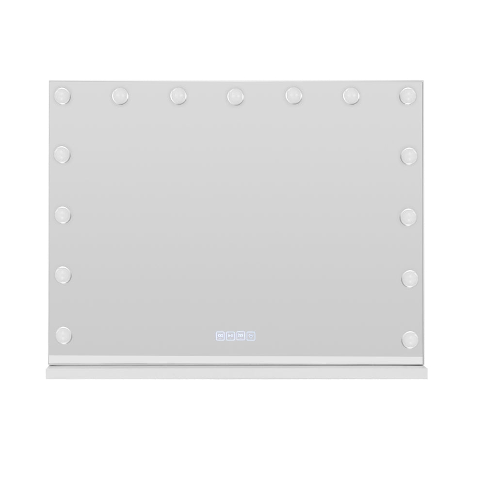 Mirrors: Embellir Bluetooth Makeup Mirror 80x58cm Hollywood Vanity with LED Light Wall