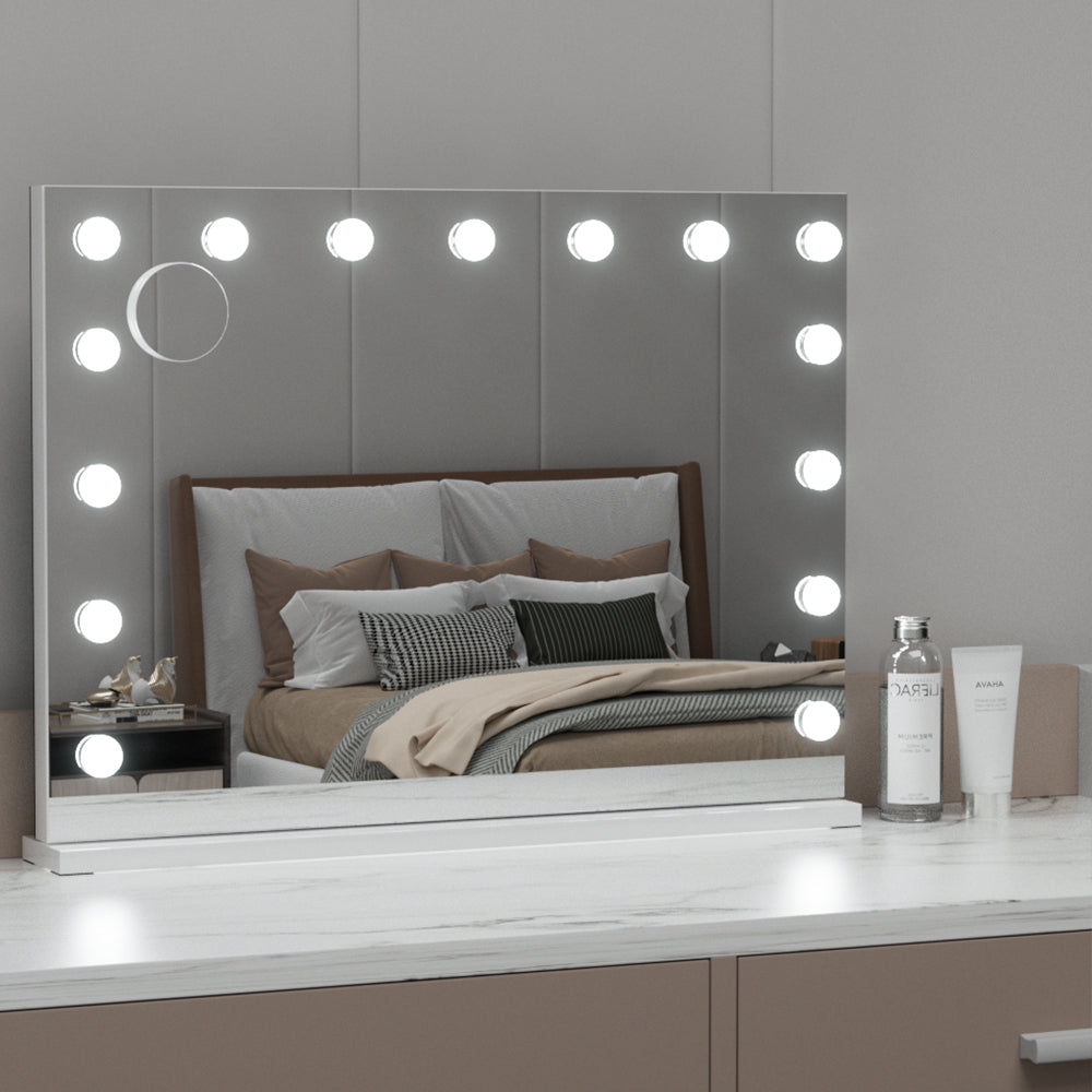 Mirrors: Embellir Bluetooth Makeup Mirror 80x58cm Hollywood Vanity with LED Light Wall