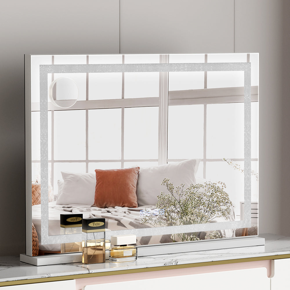 Mirrors: Embellir Bluetooth Makeup Mirror 80x58cm Hollywood Vanity with LED Light Crystal