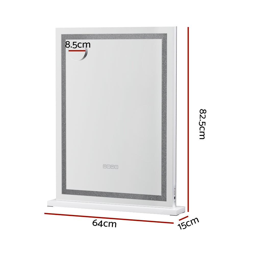 Mirrors: Embellir Bluetooth Makeup Mirror 58x80cm Hollywood Vanity with LED Light Crystal