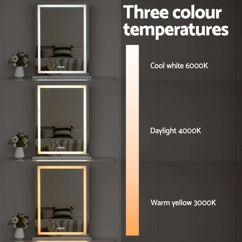 Mirrors: Embellir Bluetooth Makeup Mirror 58x80cm Hollywood Vanity with LED Light Crystal
