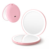 Makeup Mirrors: Embellir LED Compact Mirror Lighted Travel Makeup Mirror Pocket-Sized 1x 10x Magnification Round Pink
