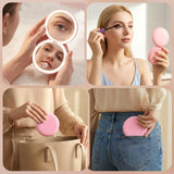 Makeup Mirrors: Embellir LED Compact Mirror Lighted Travel Makeup Mirror Pocket-Sized 1x 10x Magnification Round Pink