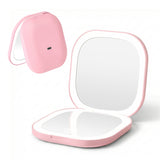 Makeup Mirrors: Embellir LED Compact Mirror Lighted Travel Makeup Mirror Pocket-Sized 1x 10x Magnification Square Pink