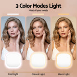 Makeup Mirrors: Embellir LED Compact Mirror Lighted Travel Makeup Mirror Pocket-Sized 1x 10x Magnification Square Pink