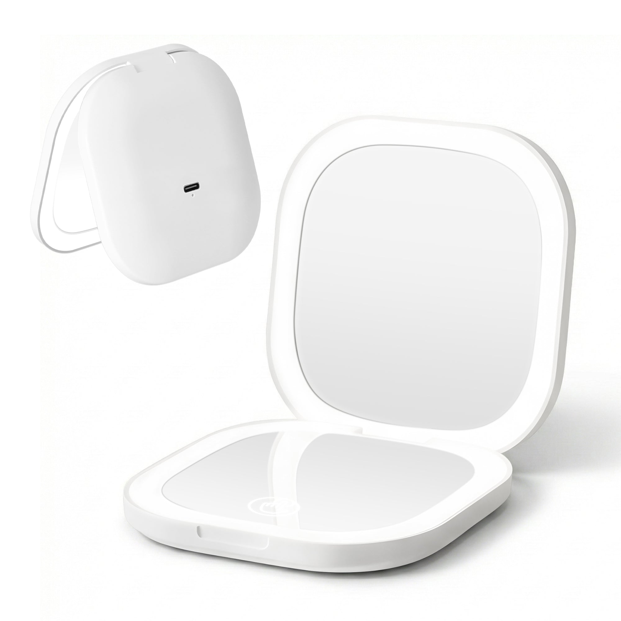 Makeup Mirrors: Embellir LED Compact Mirror Lighted Travel Makeup Mirror Pocket-Sized 1x 10x Magnification Square White