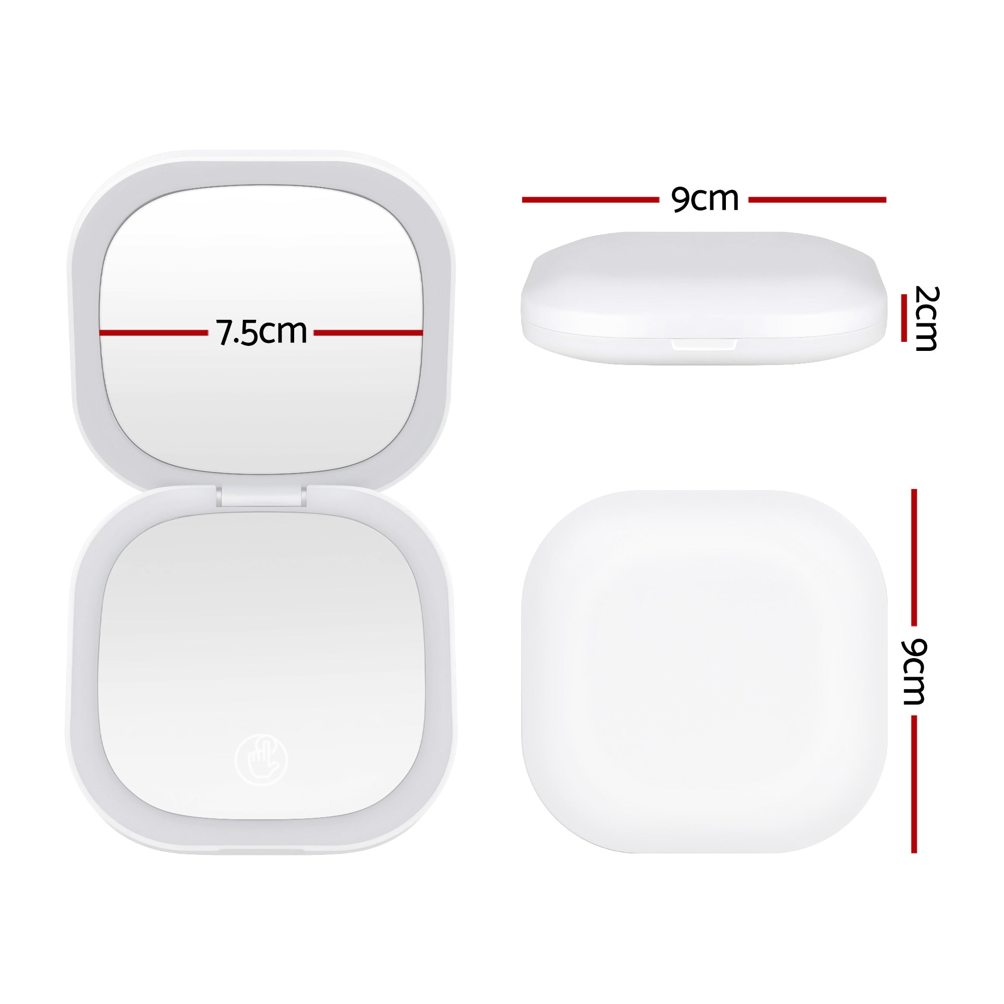 Makeup Mirrors: Embellir LED Compact Mirror Lighted Travel Makeup Mirror Pocket-Sized 1x 10x Magnification Square White