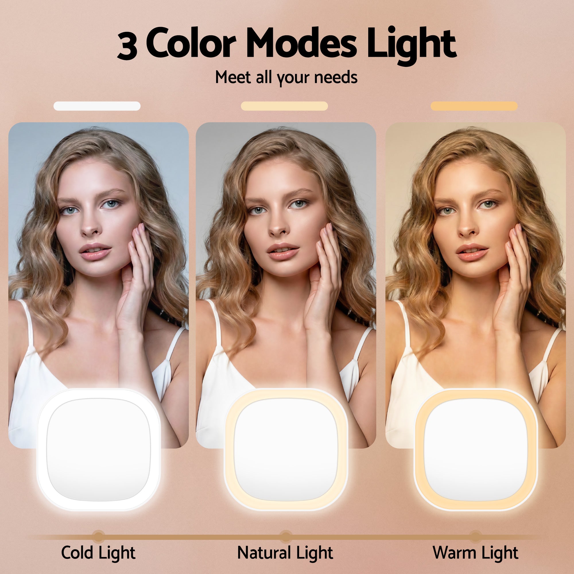 Makeup Mirrors: Embellir LED Compact Mirror Lighted Travel Makeup Mirror Pocket-Sized 1x 10x Magnification Square White