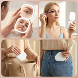 Makeup Mirrors: Embellir LED Compact Mirror Lighted Travel Makeup Mirror Pocket-Sized 1x 10x Magnification Square White