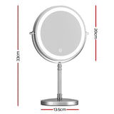Makeup Mirrors: Embellir Makeup Mirror 20x20cm 10X Magnifying with LED Light Rotation Tabletop