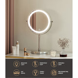 Makeup Mirrors: Embellir Makeup Mirror 20x20cm 10X Magnifying with LED Light Rotation Tabletop