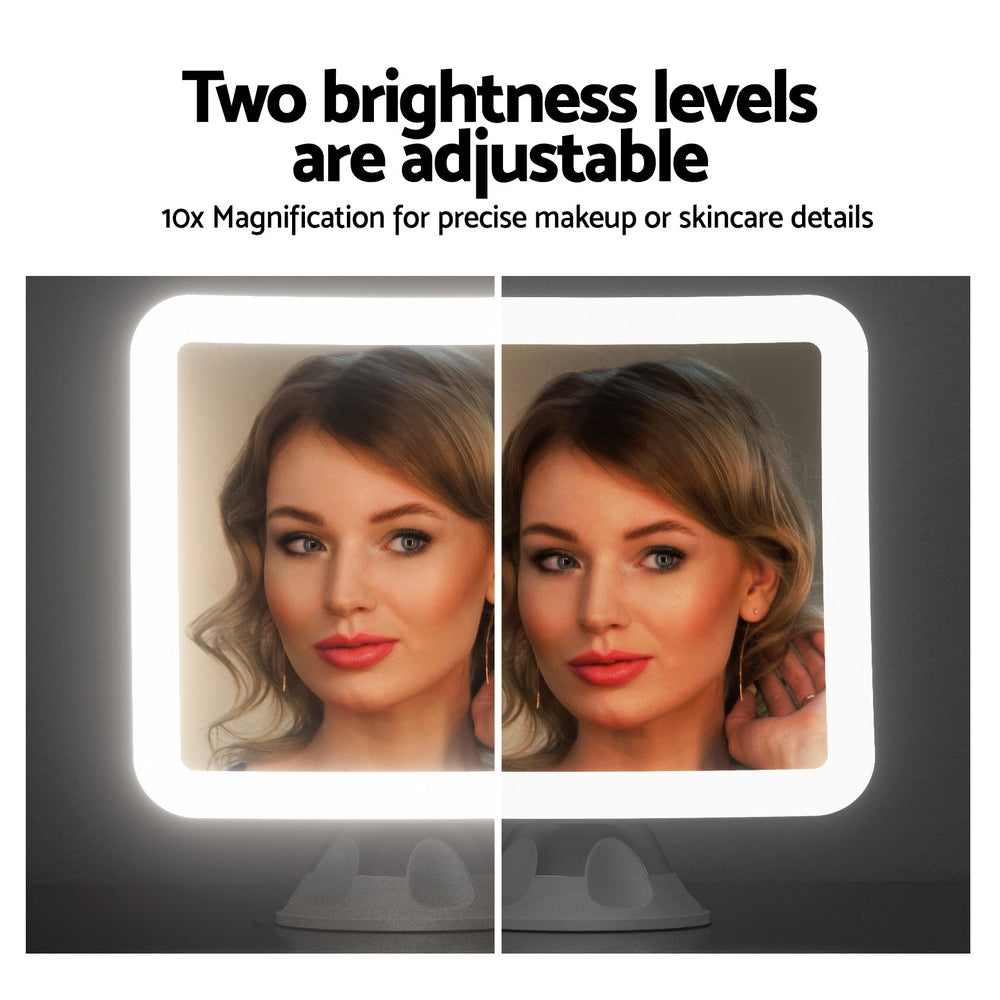 Makeup Mirrors: Embellir Makeup Mirror 10X Magnification LED Light Adjustable Rotation Cordless Suction Cup