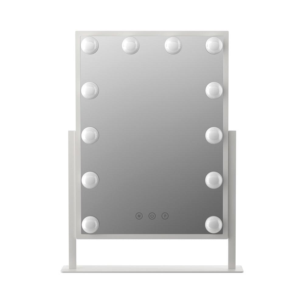 Makeup Mirrors: Embellir Makeup Mirror 30x41cm Hollywood Vanity with LED Light Rotation Tabletop