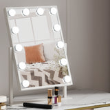 Makeup Mirrors: Embellir Makeup Mirror 30x41cm Hollywood Vanity with LED Light Rotation Tabletop