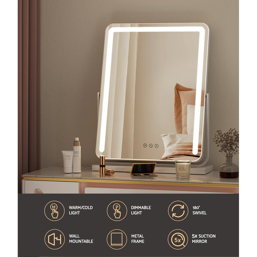 Mirrors: Embellir Makeup Mirror 40x50cm Hollywood Vanity with LED Light Strip Rotation