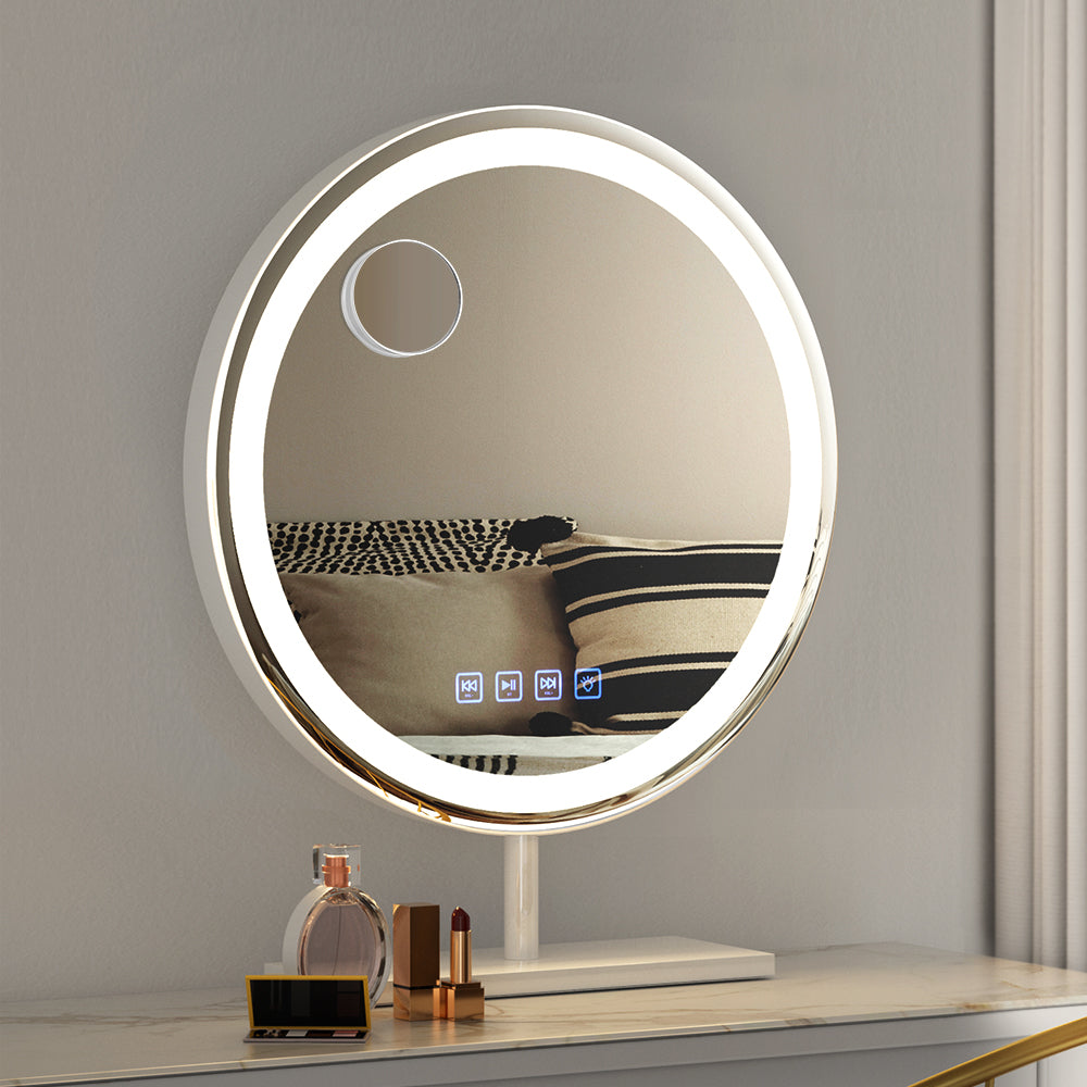 Mirrors: Embellir Makeup Mirror 40x40cm Hollywood Vanity with LED Light Tabletop Round