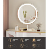 Mirrors: Embellir Makeup Mirror 40x40cm Hollywood Vanity with LED Light Tabletop Round