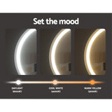 Mirrors: Embellir Makeup Mirror 40x40cm Hollywood Vanity with LED Light Tabletop Round