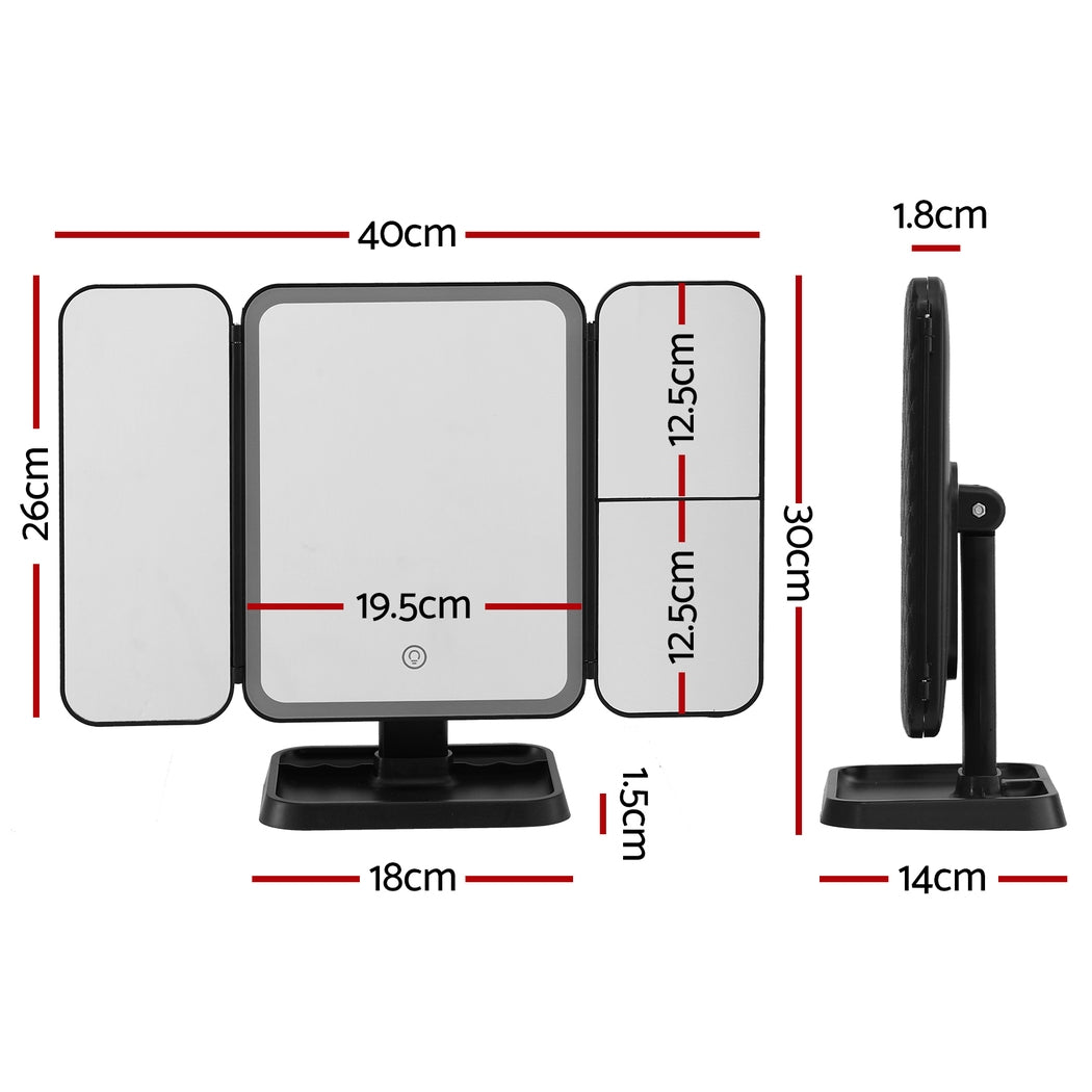 Makeup Mirrors: Embellir LED Makeup Mirror Tri-fold Lighted Vanity Mirrors 1X2X3X Magnifications