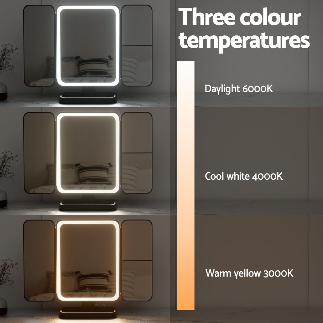 Makeup Mirrors: Embellir LED Makeup Mirror Tri-fold Lighted Vanity Mirrors 1X2X3X Magnifications